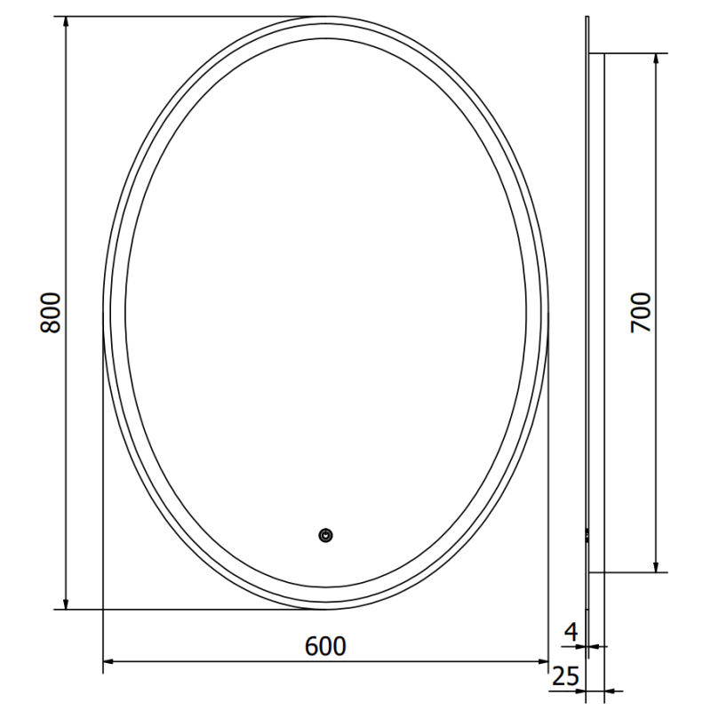 Mexen Elz miroir de salle de bain éclairé 60 x 80 cm, LED 6000K, antibuée - 9802-060-080-611-00