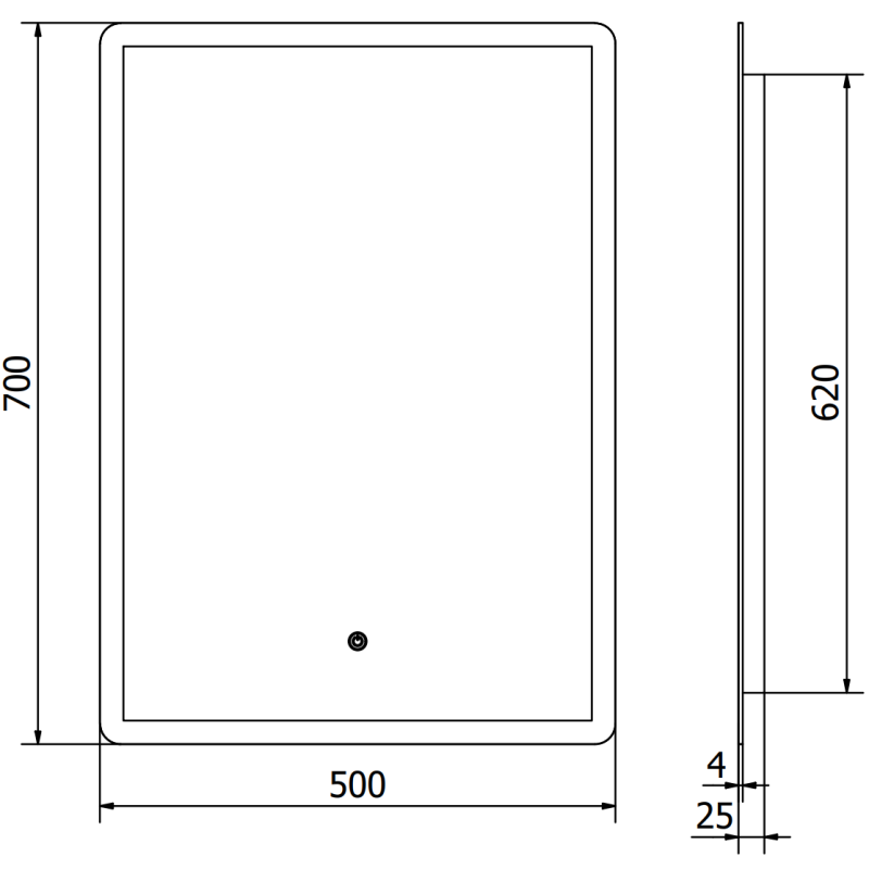 Mexen Navia miroir de salle de bain éclairé 50 x 70 cm, LED 6000K, anti-buée - 9803-050-070-611-00