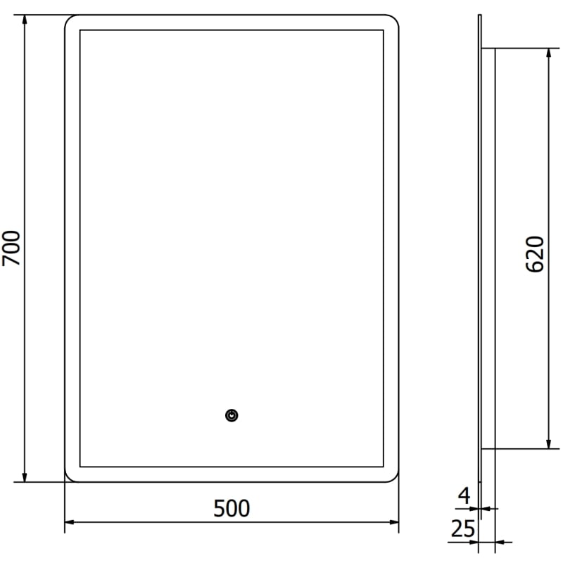 Mexen Navia miroir de salle de bains éclairé 50 x 70 cm, LED 6000K, anti-buée - 9803-050-070-611-00
