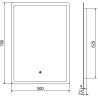Mexen Navia miroir de salle de bain éclairé 50 x 70 cm, LED 6000K, anti-buée - 9803-050-070-611-00