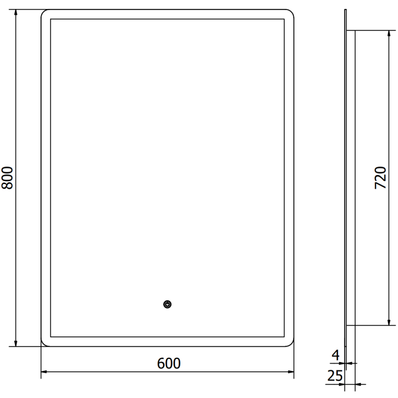 Mexen Navia miroir de salle de bain rétroéclairé 60 x 80 cm, LED 6000K, antibuée - 9803-060-080-611-00