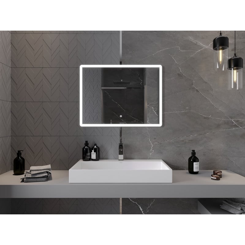 Mexen Navia miroir de salle de bain rétroéclairé 80 x 60 cm, LED 6000K, antibuée - 9803-080-060-611-00