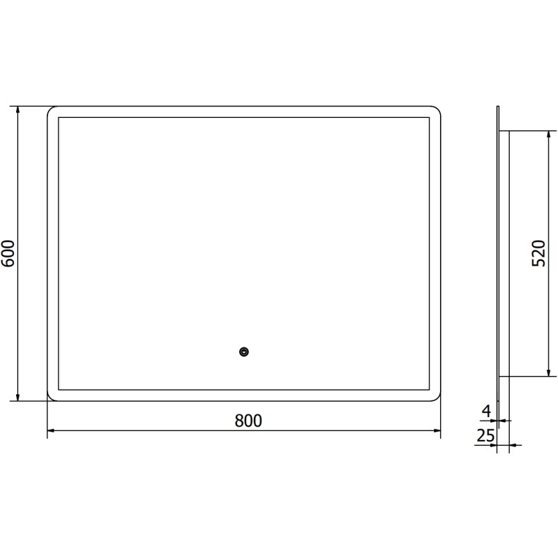 Mexen Navia miroir de salle de bain éclairé 80 x 60 cm, LED 6000K, antibuée - 9803-080-060-611-00