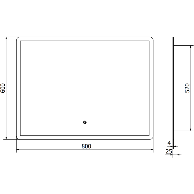 Mexen Navia miroir de salle de bain rétroéclairé 80 x 60 cm, LED 6000K, antibuée - 9803-080-060-611-00