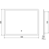 Mexen Navia miroir de salle de bain éclairé 80 x 60 cm, LED 6000K, antibuée - 9803-080-060-611-00