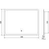 Mexen Navia miroir de salle de bain rétroéclairé 80 x 60 cm, LED 6000K, antibuée - 9803-080-060-611-00