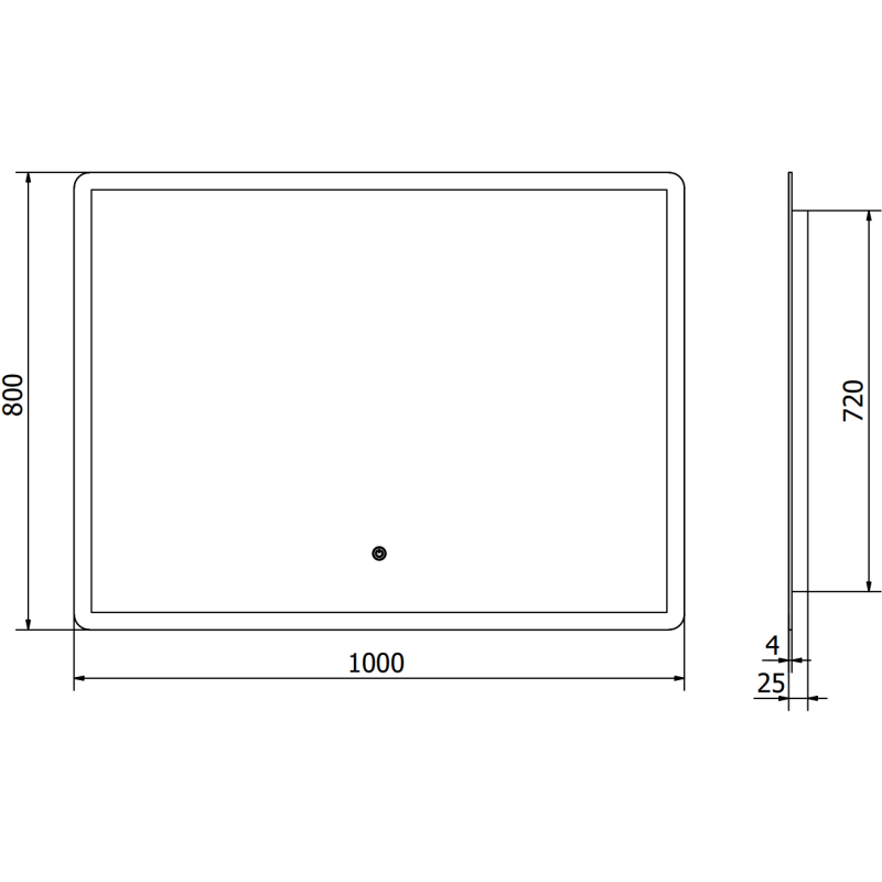Mexen Navia miroir de salle de bain rétroéclairé 100 x 80 cm, LED 6000K, antibuée - 9803-100-080-611-00
