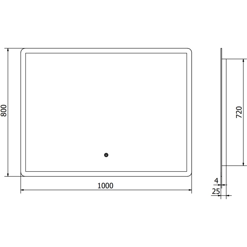 Mexen Navia miroir de salle de bains éclairé 100 x 80 cm, LED 6000K, anti-buée - 9803-100-080-611-00