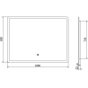 Mexen Navia miroir de salle de bain rétroéclairé 100 x 80 cm, LED 6000K, antibuée - 9803-100-080-611-00