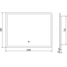 Mexen Navia miroir de salle de bains éclairé 100 x 80 cm, LED 6000K, anti-buée - 9803-100-080-611-00