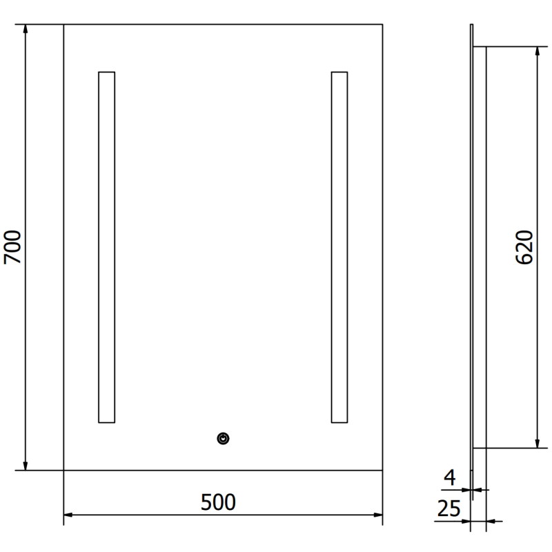 Mexen Remi miroir de salle de bain éclairé 50 x 70 cm, LED 6000K, anti-buée - 9804-050-070-611-00
