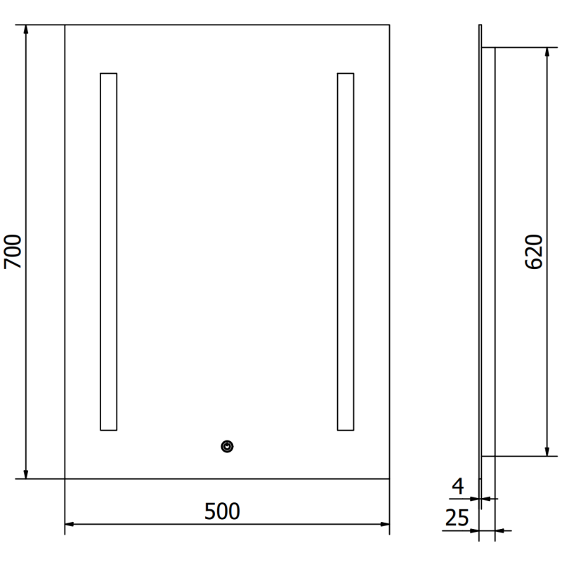 Mexen Remi miroir de salle de bain rétroéclairé 50 x 70 cm, LED 6000K, anti-buée - 9804-050-070-611-00