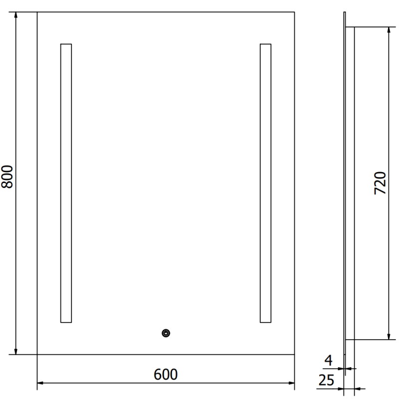 Mexen Remi miroir de salle de bains éclairé 60 x 80 cm, LED 6000K, anti-buée - 9804-060-080-611-00