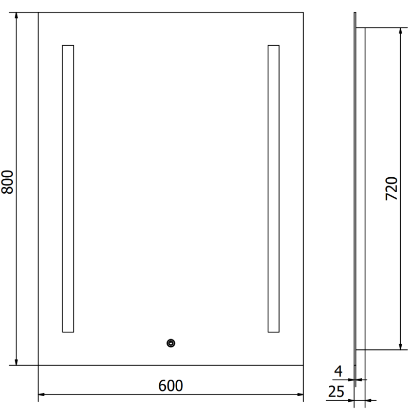 Mexen Remi miroir de salle de bains rétroéclairé 60 x 80 cm, LED 6000K, antibuée - 9804-060-080-611-00