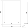 Mexen Remi miroir de salle de bain rétroéclairé 60 x 80 cm, LED 6000K, anti-buée - 9804-060-080-611-00