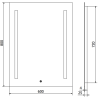 Mexen Remi miroir de salle de bains rétroéclairé 60 x 80 cm, LED 6000K, antibuée - 9804-060-080-611-00