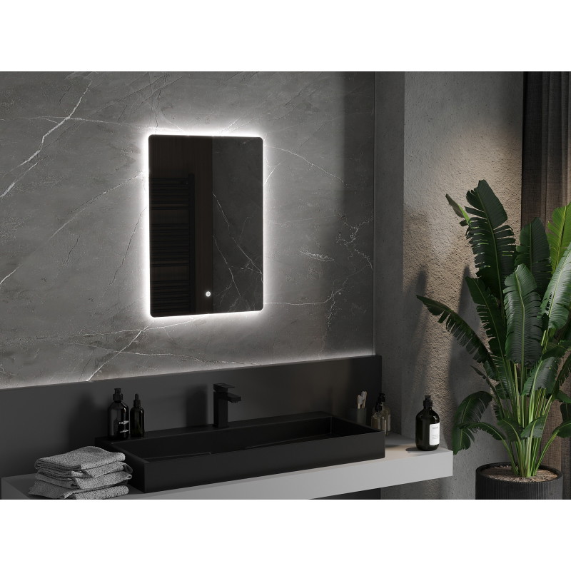 Mexen Sun miroir de salle de bain rétro-éclairé 50 x 70 cm, LED 6000K, antibuée - 9807-050-070-611-00