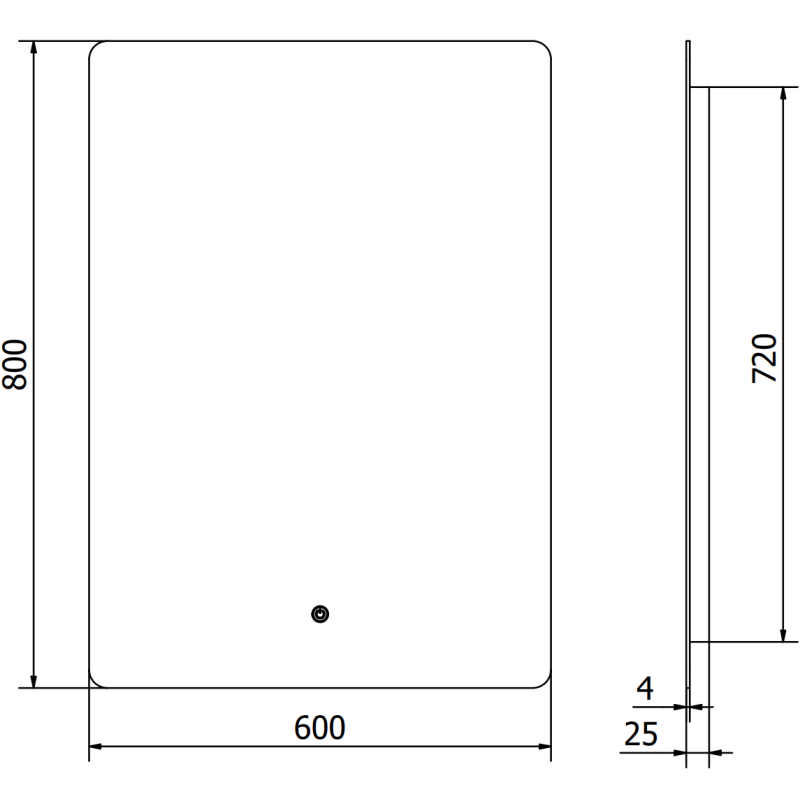 Mexen Sun miroir de salle de bain rétroéclairé 60 x 80 cm, LED 6000K, anti-buée - 9807-060-080-611-00