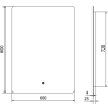 Mexen Sun miroir de salle de bain rétroéclairé 60 x 80 cm, LED 6000K, anti-buée - 9807-060-080-611-00