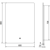 Mexen Sun miroir de salle de bains rétroéclairé 60 x 80 cm, LED 6000K, antibuée - 9807-060-080-611-00