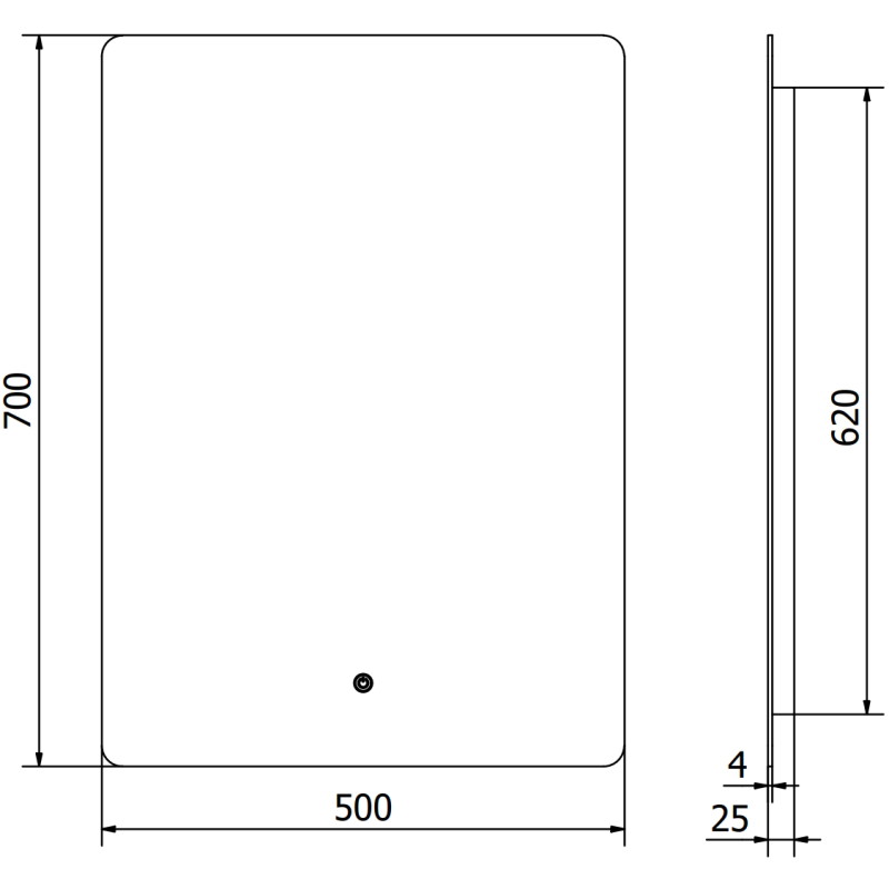 Mexen Sun miroir de salle de bain rétro-éclairé 50 x 70 cm, LED 6000K, antibuée - 9807-050-070-611-00
