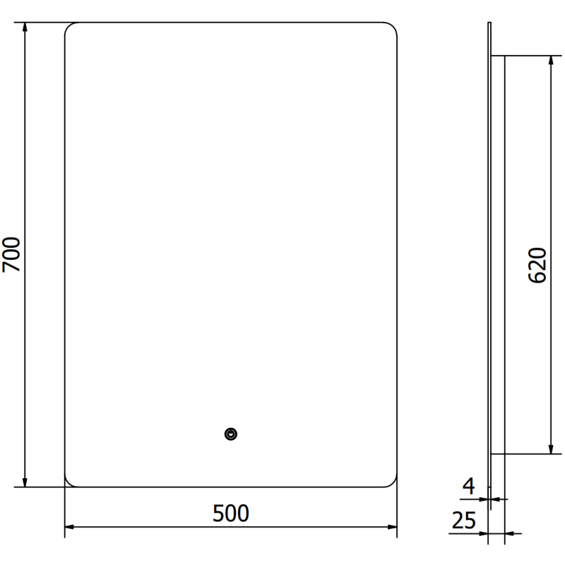 Mexen Sun miroir de salle de bain rétroéclairé 50 x 70 cm, LED 6000K, anti-buée - 9807-050-070-611-00