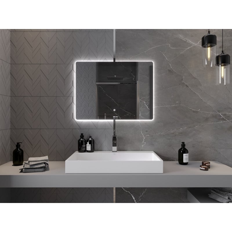 Mexen Sun miroir de salle de bains rétroéclairé 80 x 60 cm, LED 6000K, anti-buée - 9807-080-060-611-00
