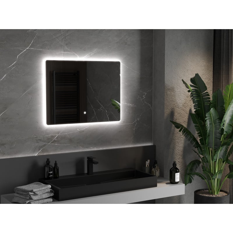 Mexen Sun miroir de salle de bains rétroéclairé 80 x 60 cm, LED 6000K, anti-buée - 9807-080-060-611-00