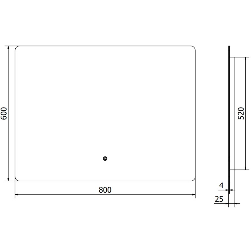 Mexen Sun miroir de salle de bain éclairé 80 x 60 cm, LED 6000K, anti-buée - 9807-080-060-611-00