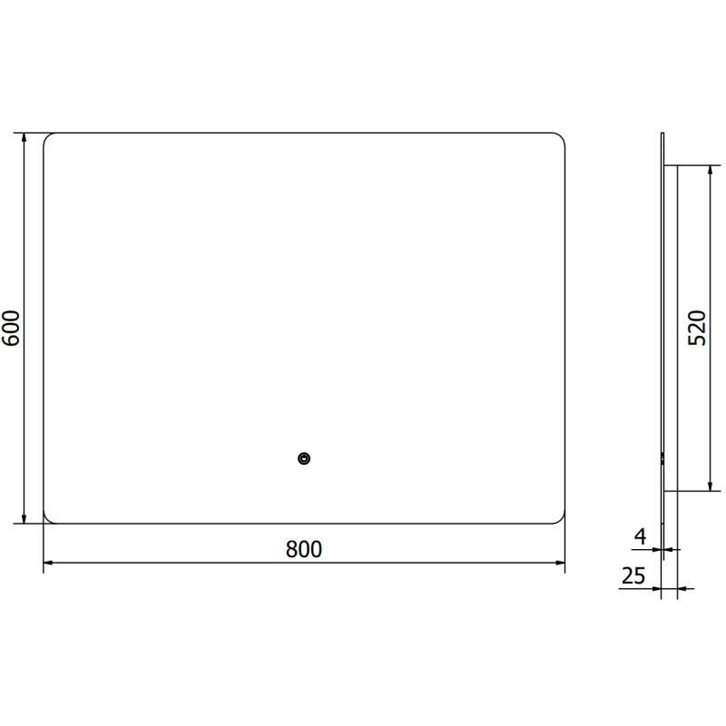 Mexen Sun miroir de salle de bains rétroéclairé 80 x 60 cm, LED 6000K, anti-buée - 9807-080-060-611-00