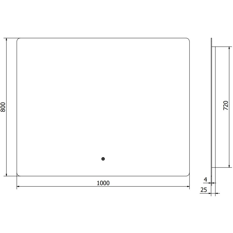 Mexen Sun miroir de salle de bain éclairé 100 x 80 cm, LED 6000K, antibuée - 9807-100-080-611-00