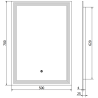 Mexen Taco miroir de salle de bain rétroéclairé 50 x 70 cm, LED 6000K, antibuée - 9805-050-070-611-00