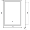 Mexen Taco miroir de salle de bains éclairé 50 x 70 cm, LED 6000K, antibuée - 9805-050-070-611-00
