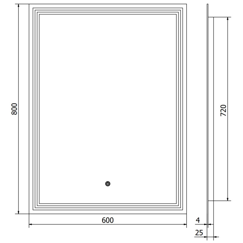 Mexen Taco miroir de salle de bain éclairé 60 x 80 cm, LED 6000K, anti-buée - 9805-060-080-611-00
