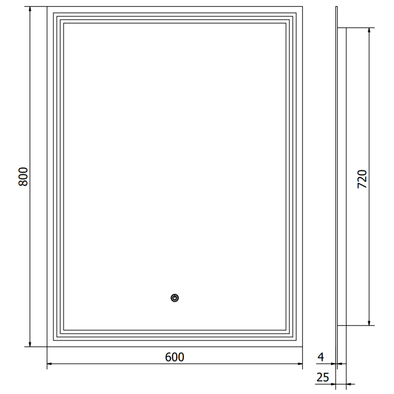 Mexen Taco miroir de salle de bains éclairé 60 x 80 cm, LED 6000K, antibuée - 9805-060-080-611-00