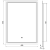 Mexen Taco miroir de salle de bain éclairé 60 x 80 cm, LED 6000K, anti-buée - 9805-060-080-611-00