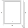 Mexen Taco miroir de salle de bains éclairé 60 x 80 cm, LED 6000K, antibuée - 9805-060-080-611-00