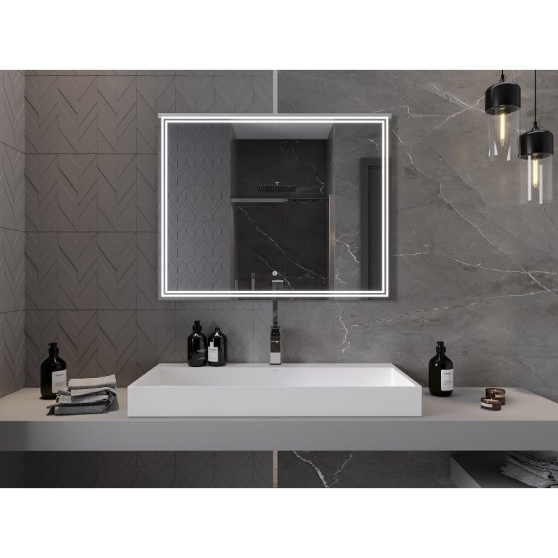 Mexen Taco miroir de salle de bains éclairé 100 x 80 cm, LED 6000K, antibuée - 9805-100-080-611-00