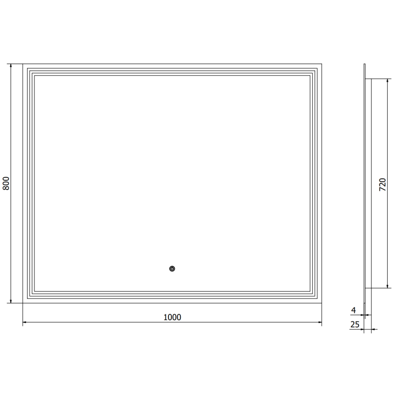 Mexen Taco miroir de salle de bains éclairé 100 x 80 cm, LED 6000K, antibuée - 9805-100-080-611-00