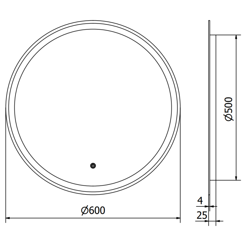 Mexen Gobi miroir de salle de bain éclairé, rond 60 cm, LED 6000K, anti-buée - 9801-060-060-611-00