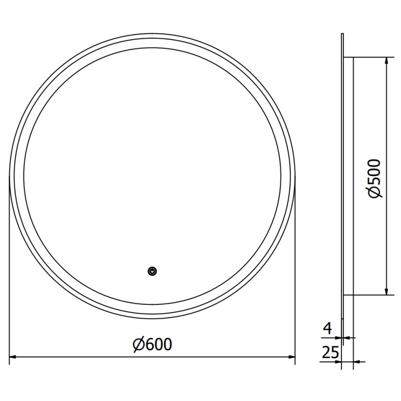 Mexen Gobi miroir de salle de bain rétroéclairé, rond 60 cm, LED 6000K, anti-buée - 9801-060-060-611-00
