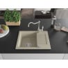 Mexen Enzo évier en granit 1 bac avec égouttoir et robinet de cuisine Carla, beige - 6506-69-670700-00