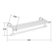 Mexen Estela étagère pour serviette, chrome - 7011520-00