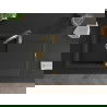 Mexen Leo évier en granit 1-bassin avec égouttoir et robinet de cuisine Aster, noir/argent métallisé - 6501-73-73450-57-G