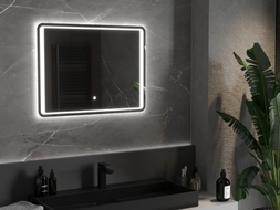 Mexen Zusa miroir de salle de bain rétroéclairé 80 x 60 cm, LED 6000K, anti-buée - 9808-080-060-611-00