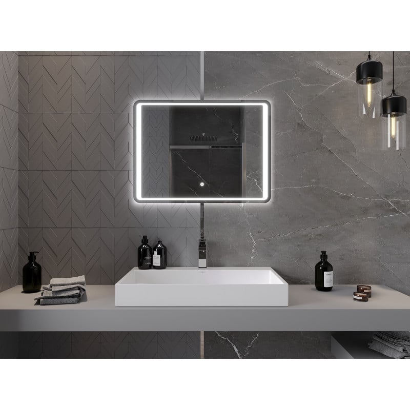 Mexen Zusa miroir de salle de bain éclairé 80 x 60 cm, LED 6000K, anti-buée - 9808-080-060-611-00