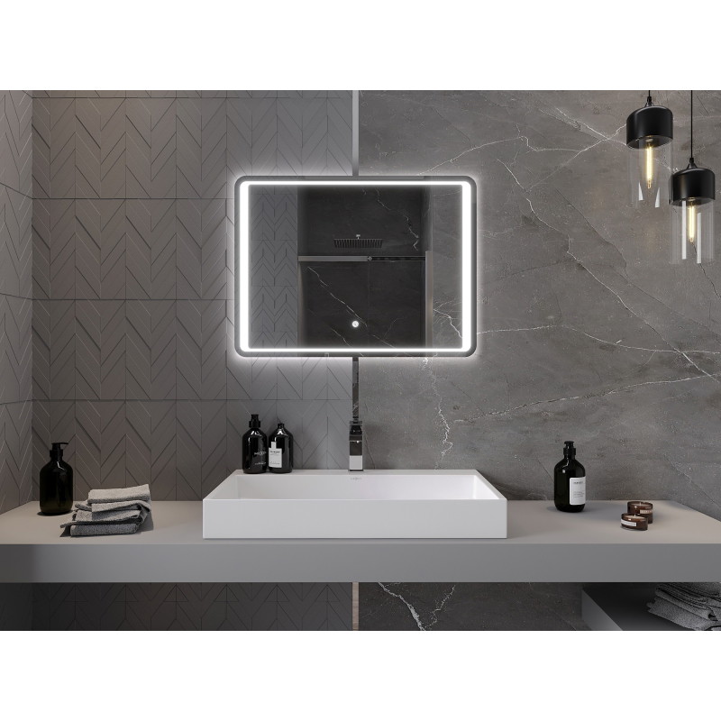 Mexen Zusa miroir de salle de bain rétroéclairé 80 x 60 cm, LED 6000K, anti-buée - 9808-080-060-611-00