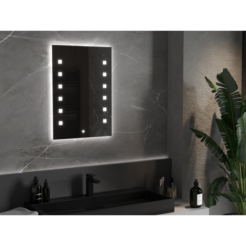 Mexen Ner miroir de salle de bain éclairé 50 x 70 cm, LED 6000K, anti-buée - 9809-050-070-611-00