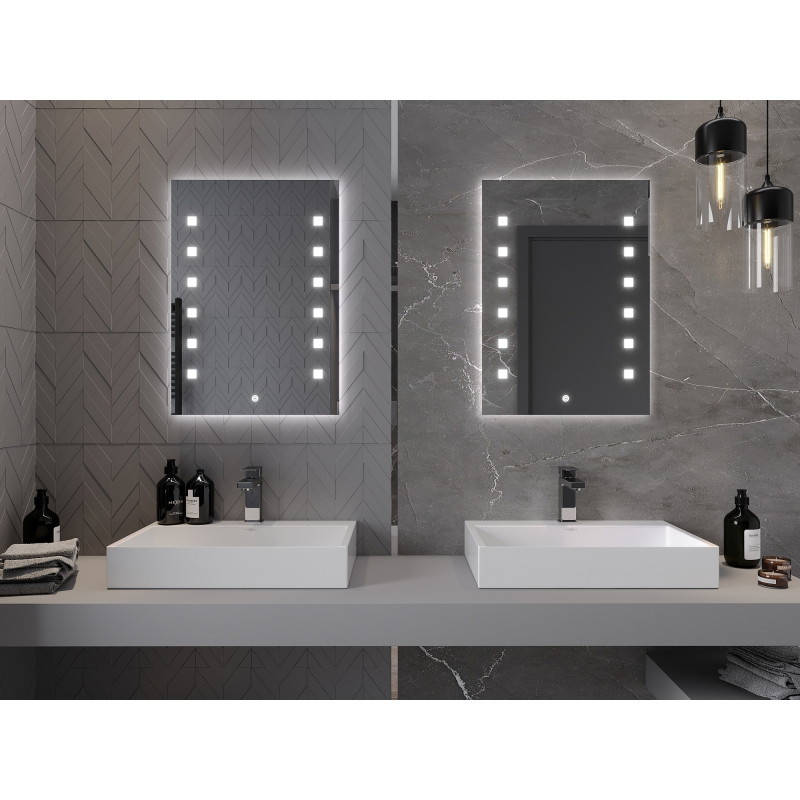 Mexen Ner miroir de salle de bain éclairé 50 x 70 cm, LED 6000K, antibuée - 9809-050-070-611-00