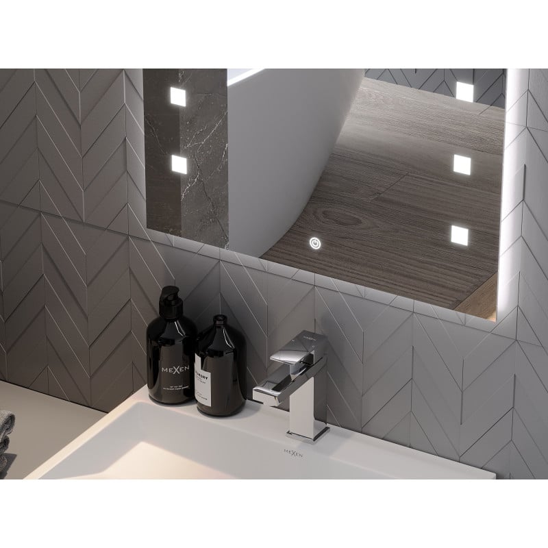 Mexen Ner miroir de salle de bain éclairé 50 x 70 cm, LED 6000K, anti-buée - 9809-050-070-611-00